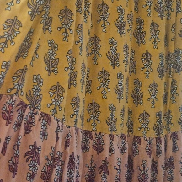 Knox Rose Multicolor tiered boho CottageCore sleeveless dress pockets maxi S - Picture 10 of 11